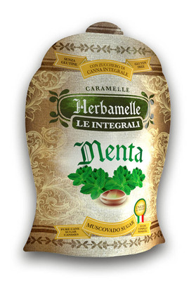 Bonbóny z nerafinovaného třtinového cukru s mátovou příchutí [Herbamelle, 75g]