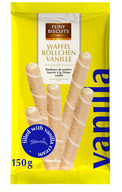 Vaflové trubičky s krémovou náplní s vanilkovou příchutí  [Feiny Biscuits, 150 g]