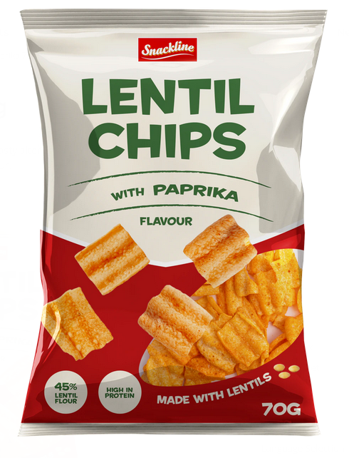 Čočkové chipsy s paprikovou příchutí [Snackline, 70 g]